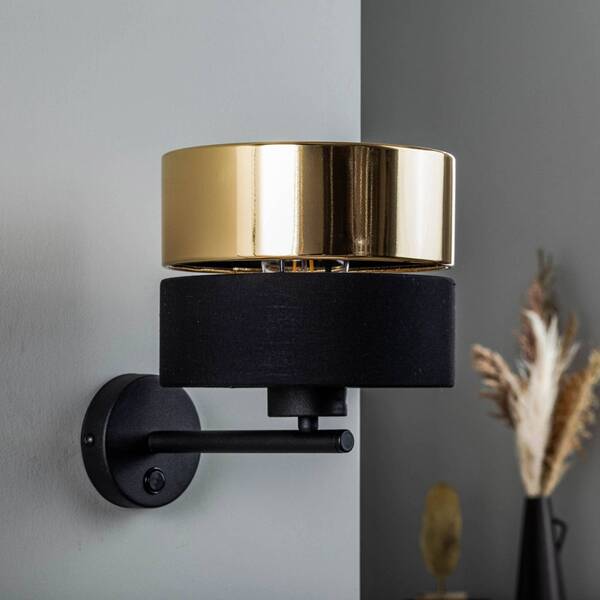 Tk Lighting Tk Lighting Hilton Wall Light, Black/gold 