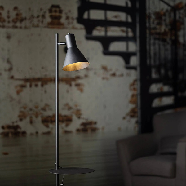  Tk Lighting Tk Lighting Jump Floor Lamp, Black, Adjustable, Shelf 