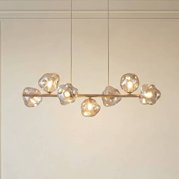  Tk Lighting Tk Lighting Lava Pendant Light, 7-bulb, 90 Cm Long, Sand/cognac, G9 