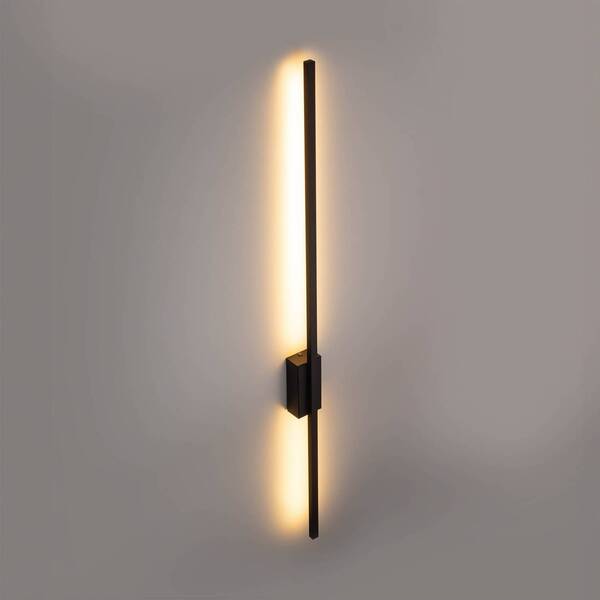  Tk Lighting Tk Lighting Led Wall Light Flash, Black, Height 108 Cm Metal 1-bulb 