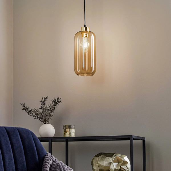  Tk Lighting Tk Lighting Marco Green Pendant Light, 1-bulb, Brown 