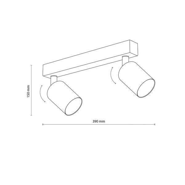  Tk Lighting Tk Lighting Top Downlight, Adjustable, Brown, 2-bulb Linear 