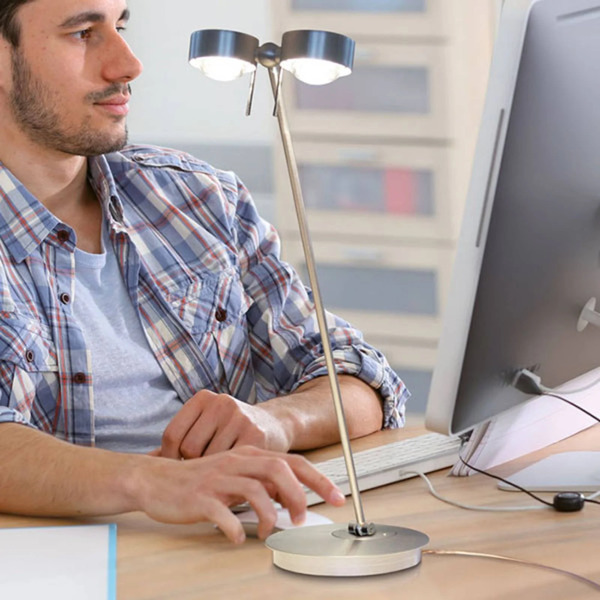  Top Light Top Light Led Table Lamp Puk Table Twin Matt Chrome 