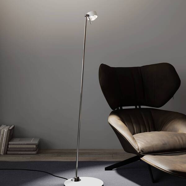  Top Light Top Light Puk! 80 Floor Led Clear/matt Lenses, White/chrome 