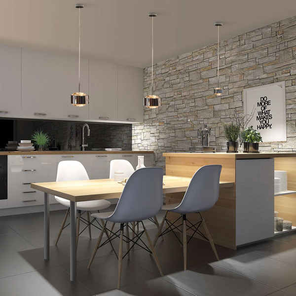  Top Light Top Light Puk Meg Maxx Drop Solo Pendant Light, Chrome, G9 