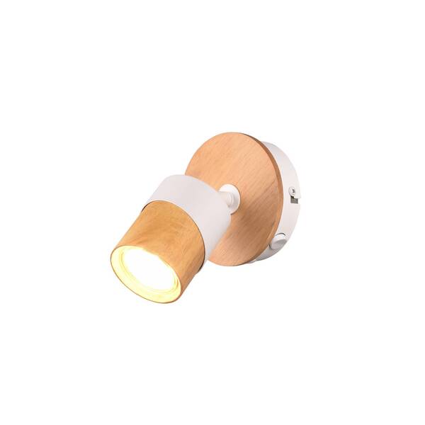  Trio Lighting Trio Lighting Aruni Wall Spotlight Made Of Wood, 1-bulb, White 