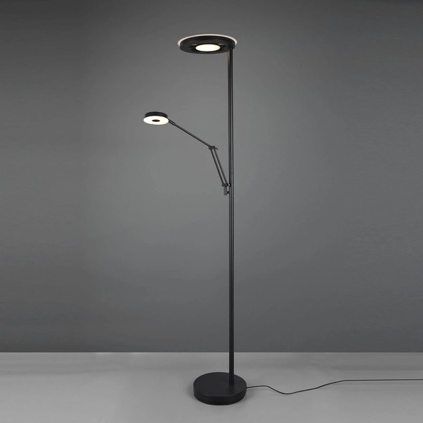  Trio Lighting Trio Lighting Barrie Led Uplighter With Reading Light, Matt Black 
