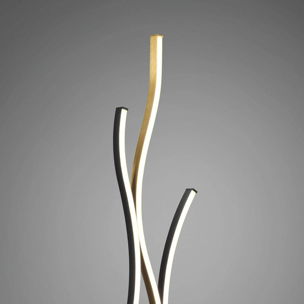  Trio Lighting Trio Lighting Blaze Led Floor Lamp With Dimmer, Cct, Brass 