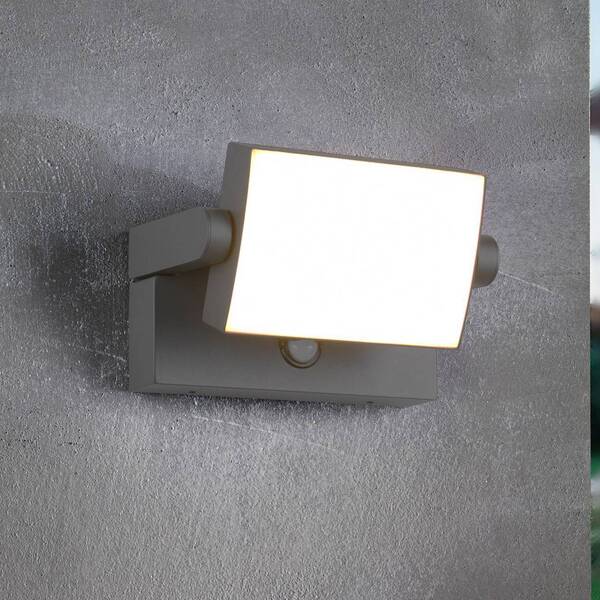  Trio Lighting Trio Lighting Kansas Anthracite Led Sensor Outdoor Wall Lamp, Width 20 Cm, Ip54 