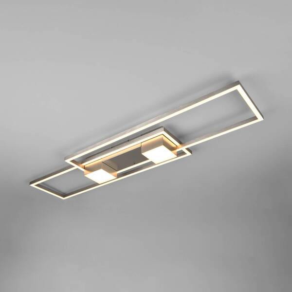  Trio Lighting Trio Lighting Led Ceiling Lamp Albany, Nickel, 100 X 28 Cm, Aluminium Cct Dimmable 