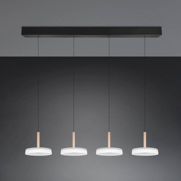  Trio Lighting Trio Lighting Led Hanging Light Celeste White/brown 115 Cm 4-bulb Glass Dimmable 
