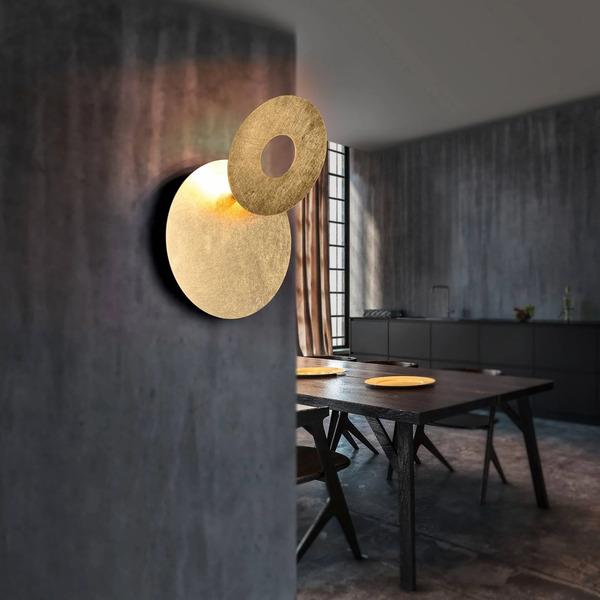  Trio Lighting Trio Lighting Led Wall Light Leano, Round Lens, Gold, Indirect 