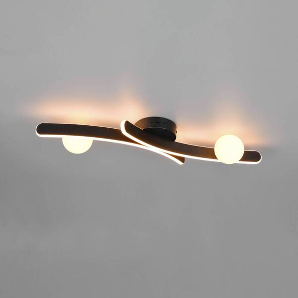  Trio Lighting Trio Lighting Napoli Led Ceiling Light, Matt Black, Length 70 Cm, Metal 