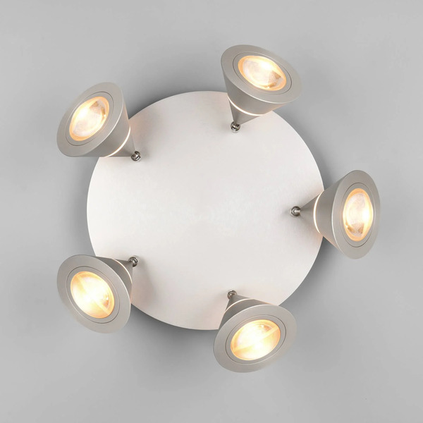  Trio Lighting Trio Lighting Romeo Led Ceiling Spotlight, ø 30 Cm, Nickel-coloured, 5-bulb. 
