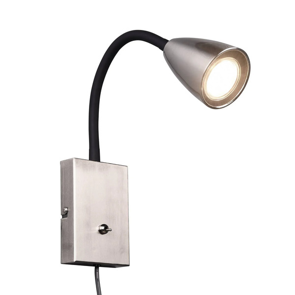  Trio Lighting Trio Lighting Wanda Wall Light With Plug, Matt Nickel 
