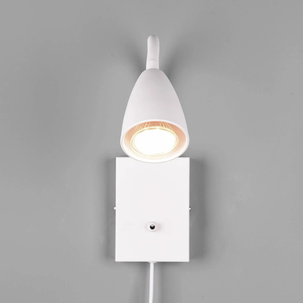  Trio Lighting Trio Lighting Wanda Wall Light With Plug, Matt White 