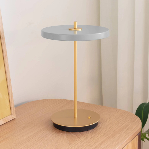  Umage Umage Led Rechargeable Table Lamp Asteria Move Fog Grey/brass 31 Cm 