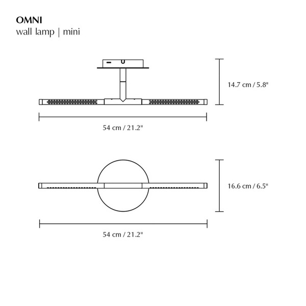  Umage Umage Led Wall Light Omni, Steel-coloured, Width 54 Cm, 2-bulb. 