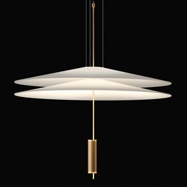  Vibia Vibia Flamingo - Led Pendant Light, 2 Lampshades, Gold 