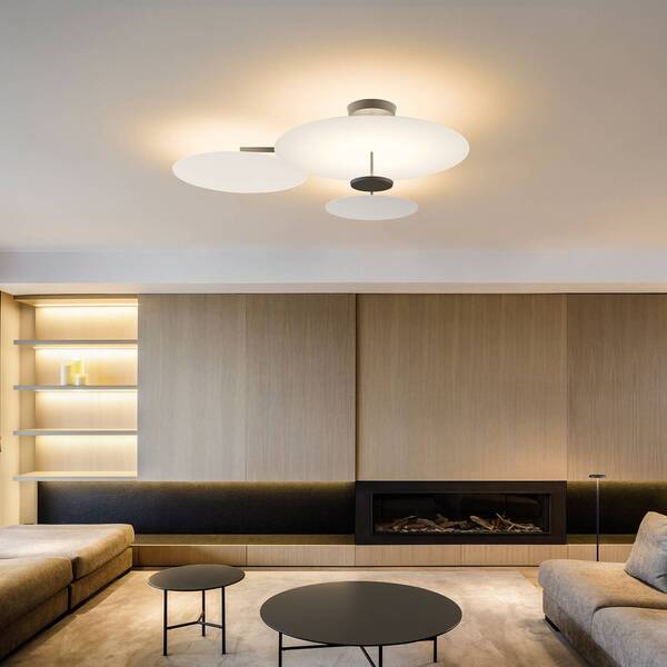  Vibia Vibia Flat Led Ceiling Light, 4-bulb, ø 90 Cm, White 