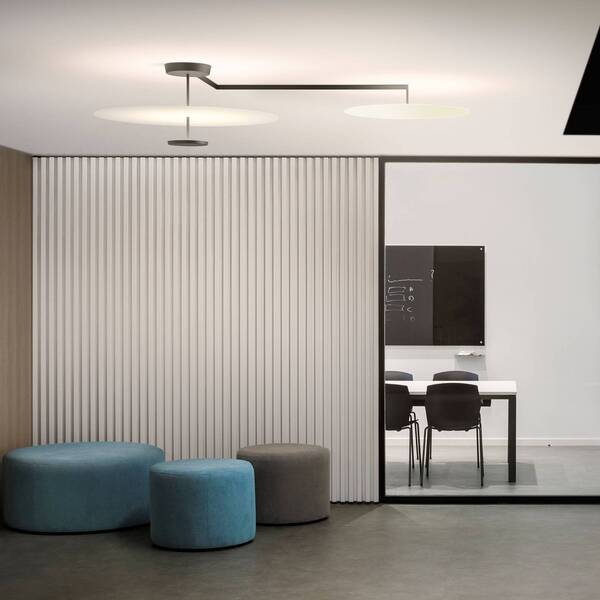  Vibia Vibia Flat Led Ceiling Light, 3-bulb, ø 55 Cm, White 