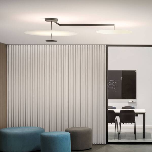  Vibia Vibia Flat Led Ceiling Light, 3-bulb, ø 90 Cm, White 