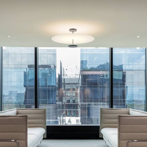  Vibia Vibia Flat Led Ceiling Light, 2-bulb, ø 90 Cm, White 
