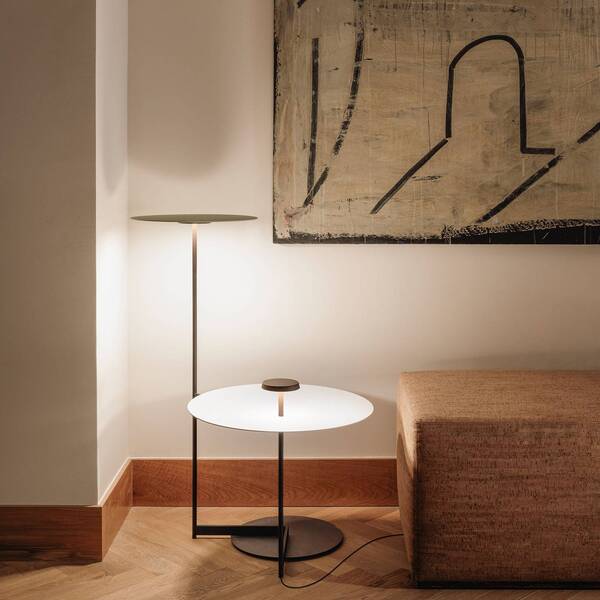  Vibia Vibia Flat Led Floor Lamp 90 Cm Grey L1, Dimmable 