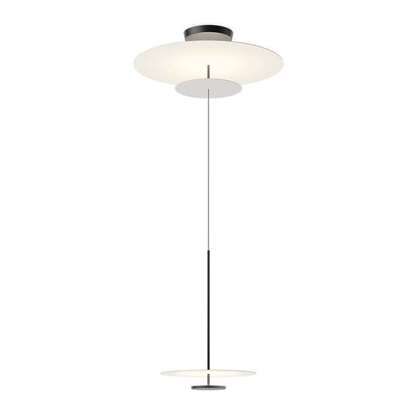 Vibia Vibia Flat Led Hanging Light, 3-bulb, ø 90 Cm, Grey L1 