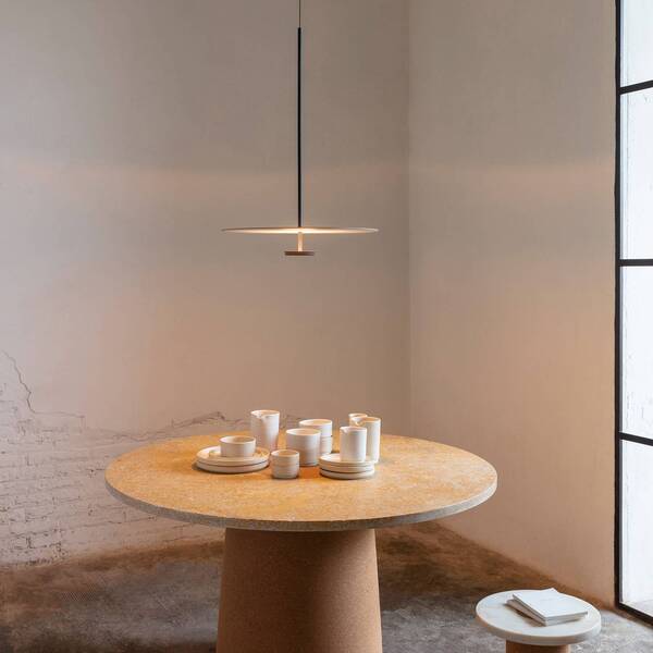  Vibia Vibia Flat Led Hanging Light, 1-bulb, ø 55 Cm, Grey L1 