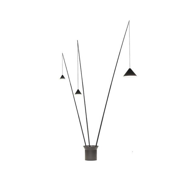  Vibia Vibia Led Floor Lamp North, Black, 3-bulb, Metal, 927 