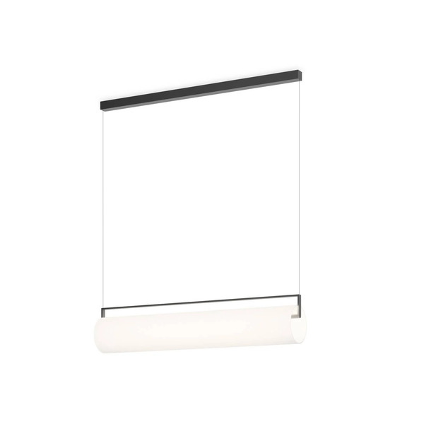  Vibia Vibia Led Hanging Light Kontorno, Length 92 Cm, Black, Dimmable, 930 