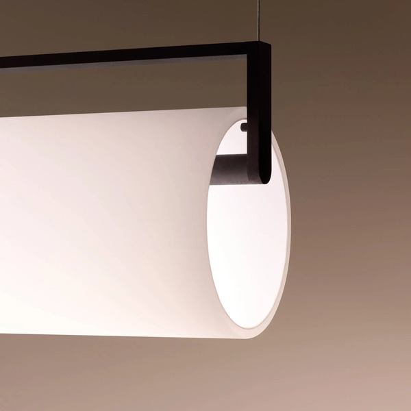  Vibia Vibia Led Hanging Light Kontorno, Length 122 Cm, Black 930 Dimmable 