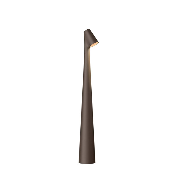  Vibia Vibia Led Rechargeable Table Lamp Africa, Height 40 Cm, Dark Brown 