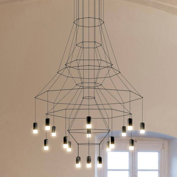  Vibia Vibia Wireflow Led Pendant Light, Black, 279 Cm 