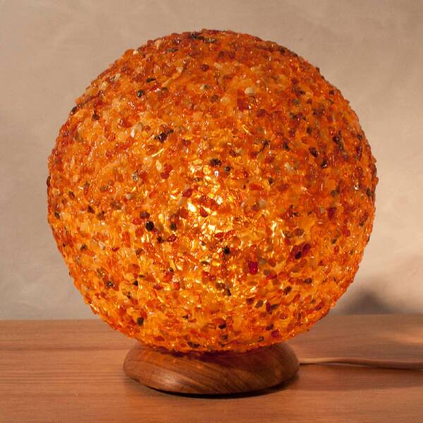  Wagner Life Wagner Life Amber Led Table Lamp In Spherical Shape 