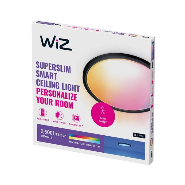  Wiz Wiz Superslim Led Ceiling Light Rgbw ø42cm Black 