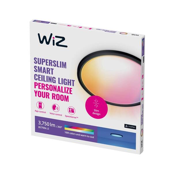  Wiz Wiz Superslim Led Ceiling Light Rgbw ø54cm Black 