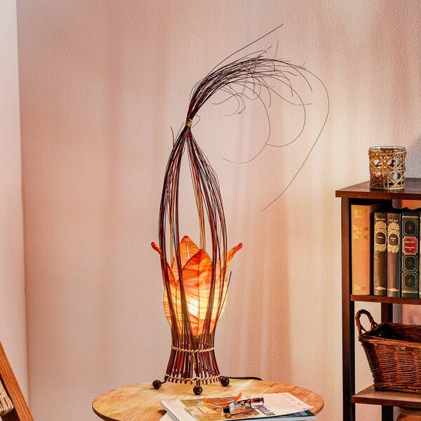  Woru Woru Elena Table Lamp With A Fabric Lampshade, Orange 