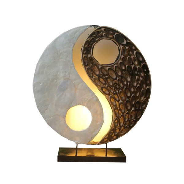  Woru Woru Ying Yang Table Lamp Made Of Natural Materials, 30 Cm 