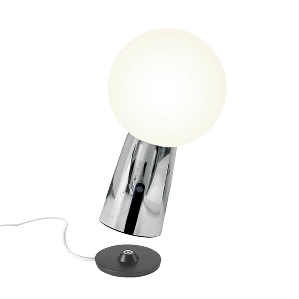 Zafferano Zafferano Olimpia Rechargeable Lamp, Silver Foil Interior 