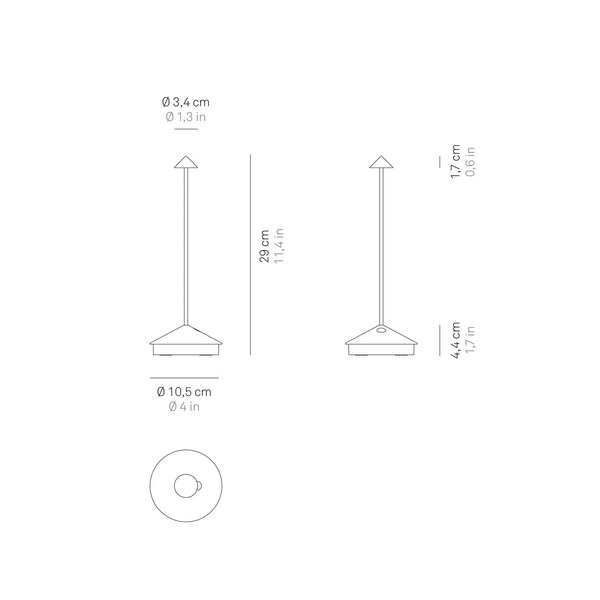  Zafferano Zafferano Pina 3k Rechargeable Table Lamp Foil Silver 