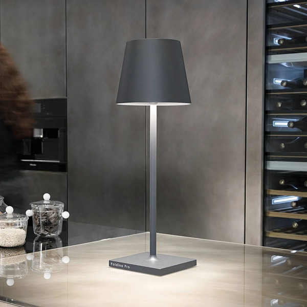  Zafferano Zafferano Poldina L Desk Rechargeable Table Lamp Ip54 Grey 