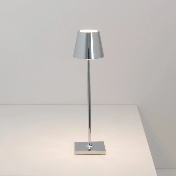  Zafferano Zafferano Poldina Micro Battery-powered Lamp, Interior Chrome Finish 