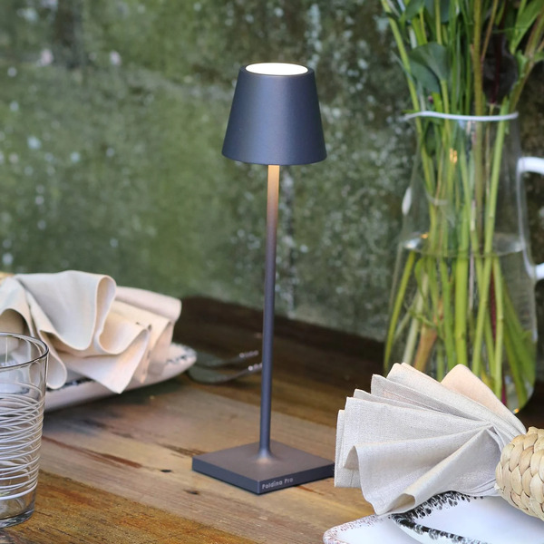  Zafferano Zafferano Poldina Micro Battery-powered Lamp, Ip65 Dark Grey 