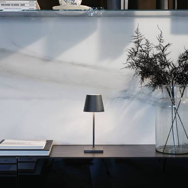  Zafferano Zafferano Poldina Mini Rechargeable Table Lamp Ip65 Grey 