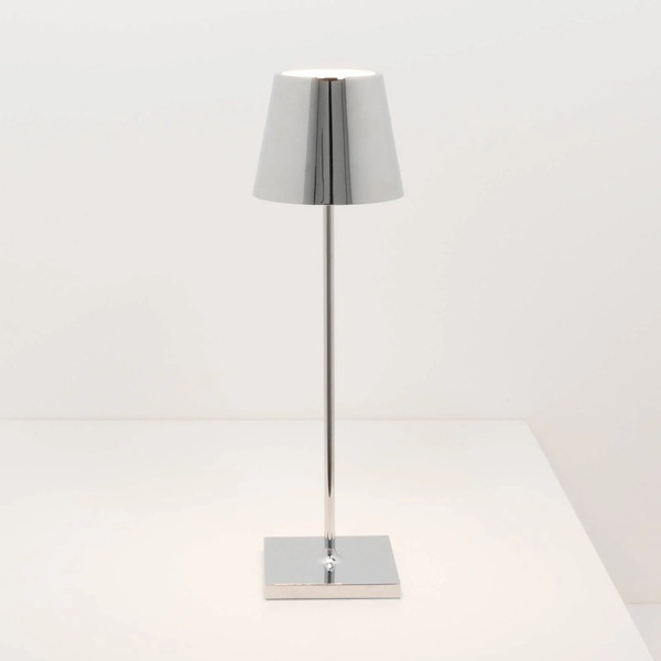  Zafferano Zafferano Poldina Rechargeable Table Lamp, Chrome Finish 