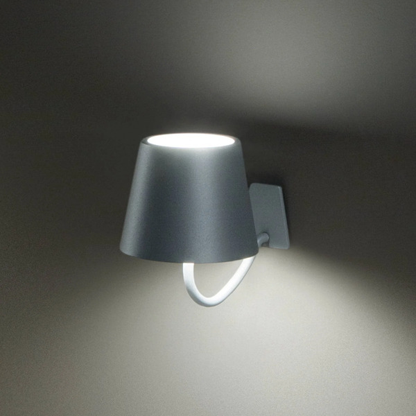  Zafferano Zafferano Poldina Rechargeable Wall Lamp, Hook, White 