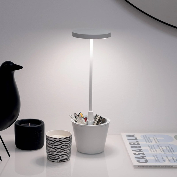  Zafferano Zafferano Poldina Reverso Rechargeable Table Lamp, White 
