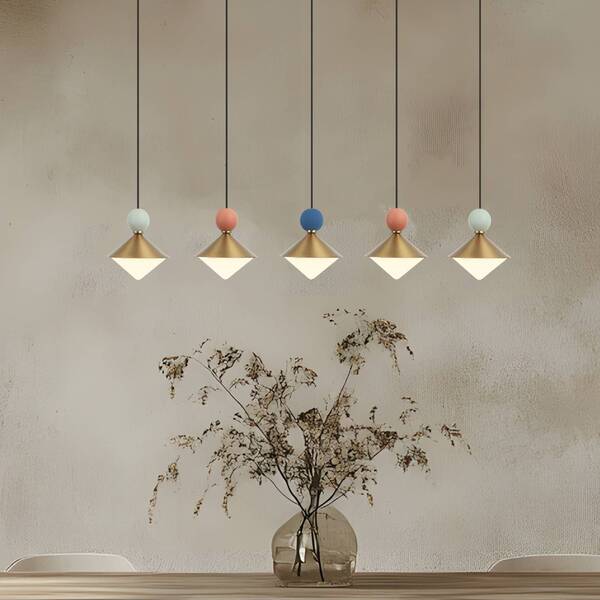  Zambelis Zambelis Led Hanging Light 25103 Brass/multicoloured, 5-bulb, Metal/glass/ceramic 